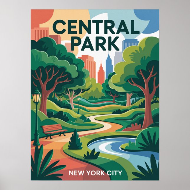 Central Park Vektorgrafikposter Poster (Framsidan)