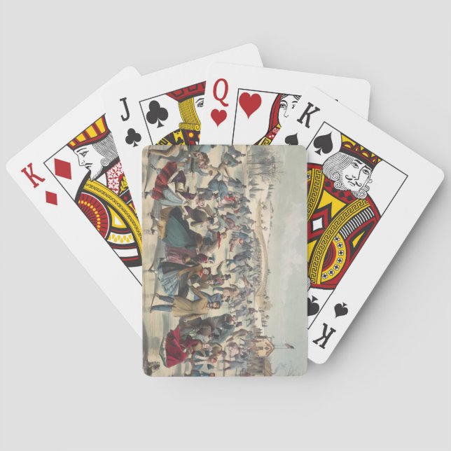 Central-Park, vintern. Skjutdammen. New York Casinokort (Baksidan)