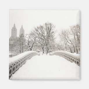 Central Park Winter Romantik - Bow Bridge Magnet