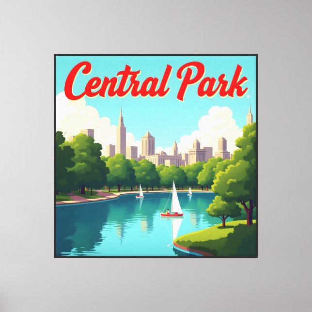 Central parkvy canvastryck (Framsida)