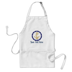 Centrala Golden Anchor Navy Blue Nautical Förkläde