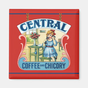 Centrala kaffekaffe och Cikoriasmagnet Magnet