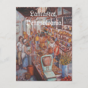 Centrala marknaden i Lancaster City PA-vykort Vykort