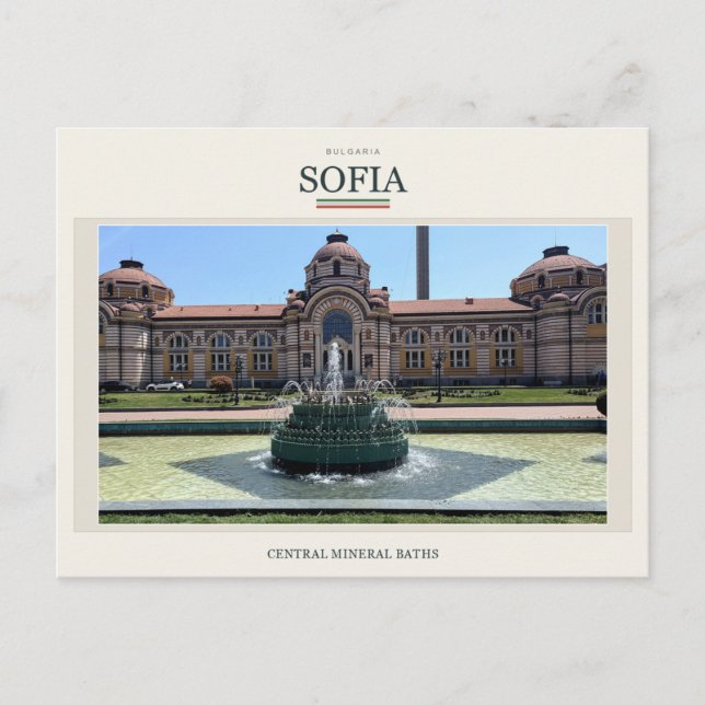Centrala mineralbadens fontän, Sofia Vykort (Framsida)