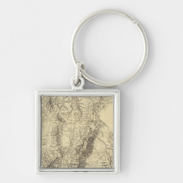 Centrala Nevada Fyrkantig Silverfärgad Nyckelring (Framsidan)