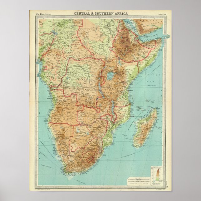 Centrala och södra Afrikan med sjöfartsrutter Poster (Framsidan)