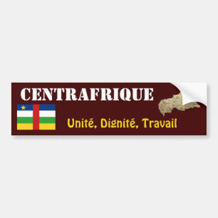 Centralafrikanska flagga + kartbild på stötfångare bildekal