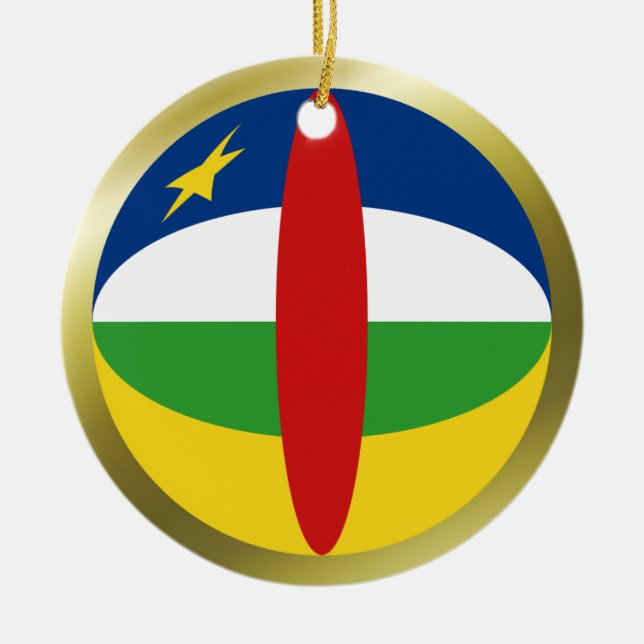 Centralafrikanska flaggprydnad julgransprydnad keramik (Framsidan)