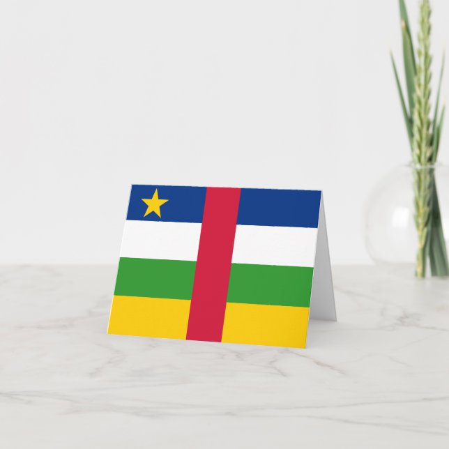 Centralafrikanska republiken Flagga Kort (Framsida)