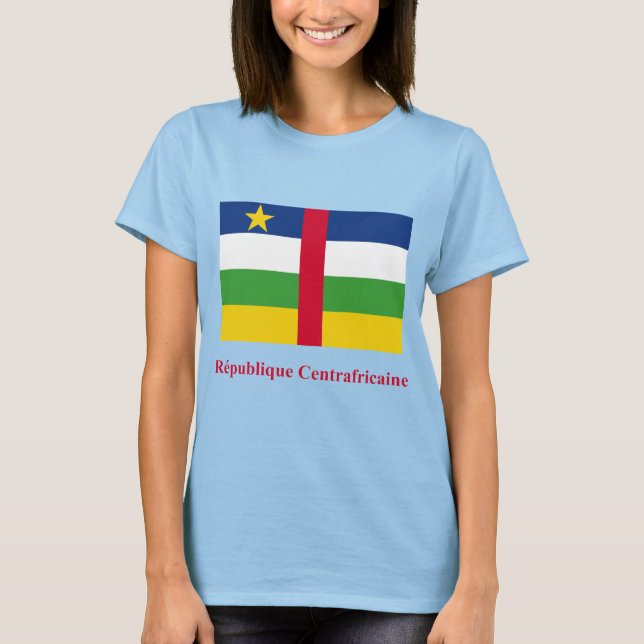Centralafrikanska republiken Flagga med Namn i Fra T-shirt (Framsida)