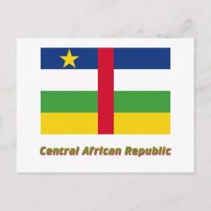 Centralafrikanska republiken Flagga med Namn Vykort