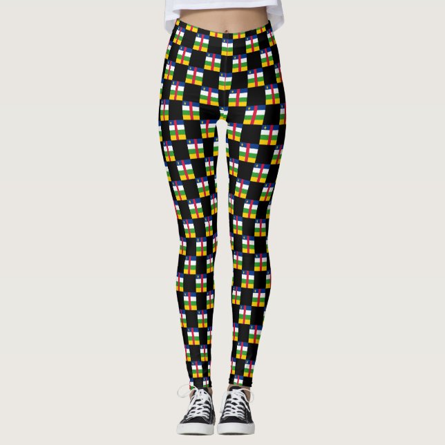 Centralafrikanska republiken Flagga Mönster Leggings (Framsida)