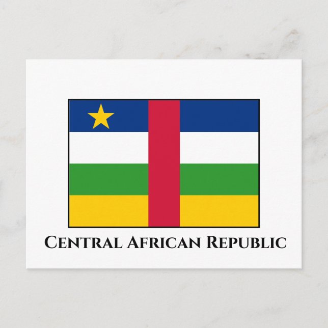 Centralafrikanska republiken Flagga Vykort (Framsida)
