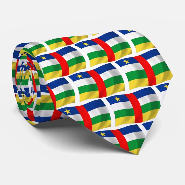 Centralafrikanska republikens flagg halsduk slips (Rullad)