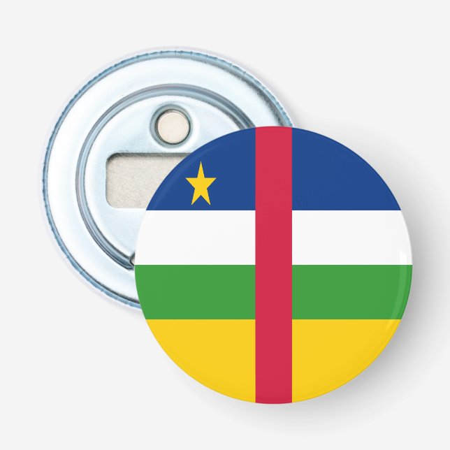 Centralafrikanska republikens flagga flasköppnare (Framsidan)