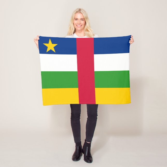Centralafrikanska Republikens flagga Fleecefilt (På plats)