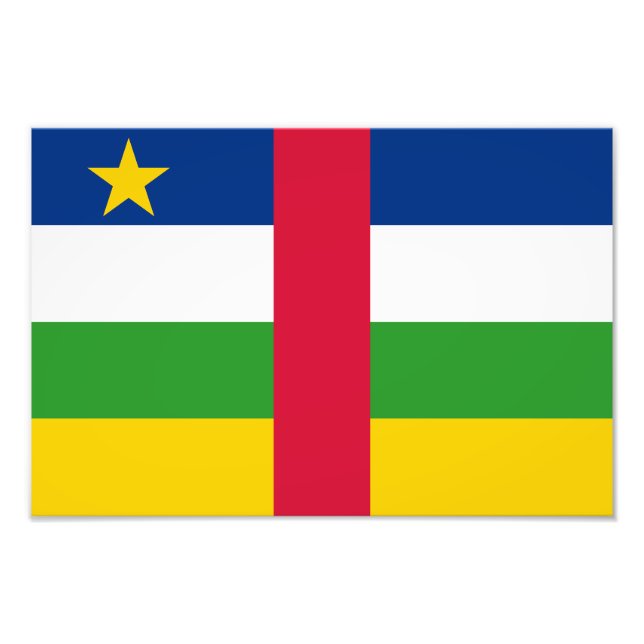 Centralafrikanska republikens flagga fototryck (Framsidan)