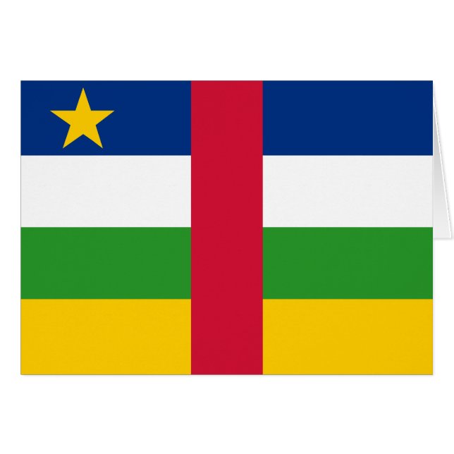 Centralafrikanska republikens flagga hälsningskort (Framsidan Horizontal)
