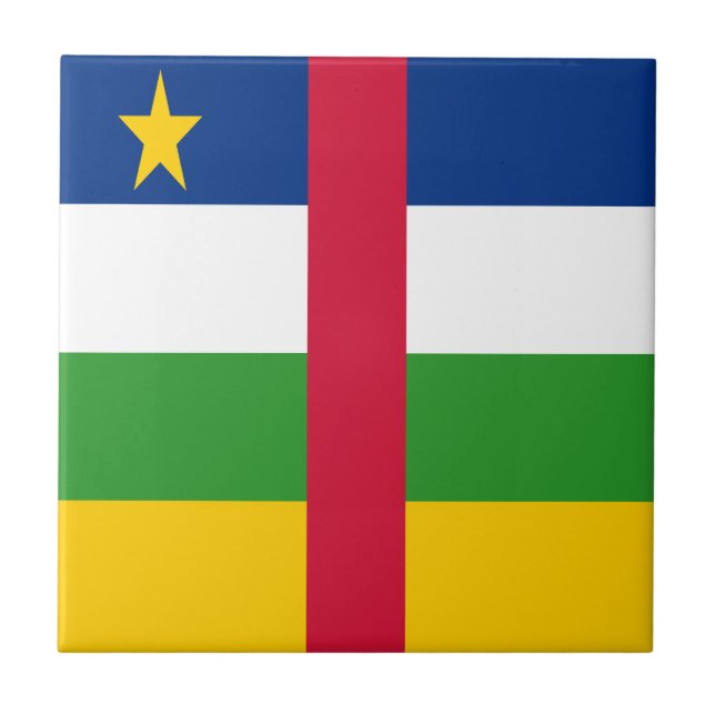 Centralafrikanska republikens flagga kakelplatta (Framsidan)