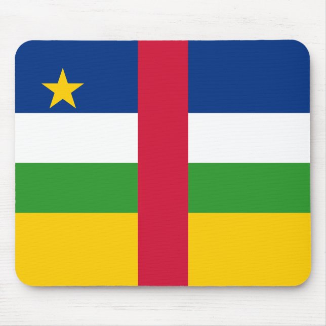 Centralafrikanska republikens flagga musmatta (Framsidan)