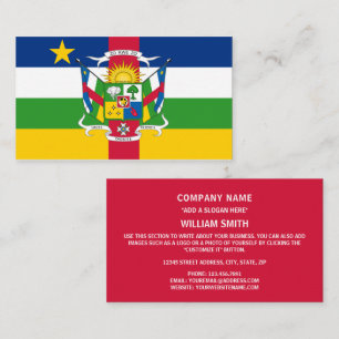 Centralafrikanska republikens Flagga och Jackande Visitkort