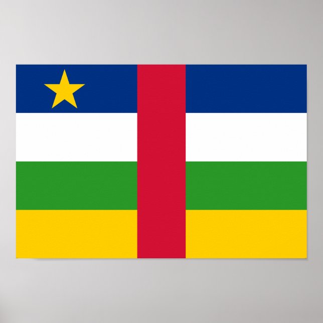 Centralafrikanska republikens flagga poster (Framsidan)