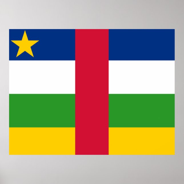 Centralafrikanska republikens flagga poster (Framsidan)