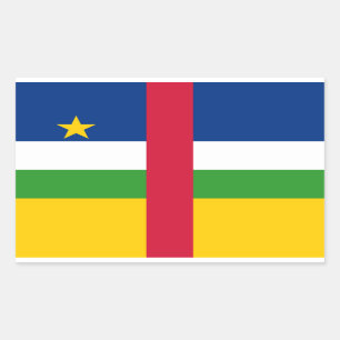 Centralafrikanska republikens flagga rektangulärt klistermärke
