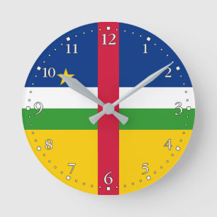 Centralafrikanska republikens flagga rund klocka