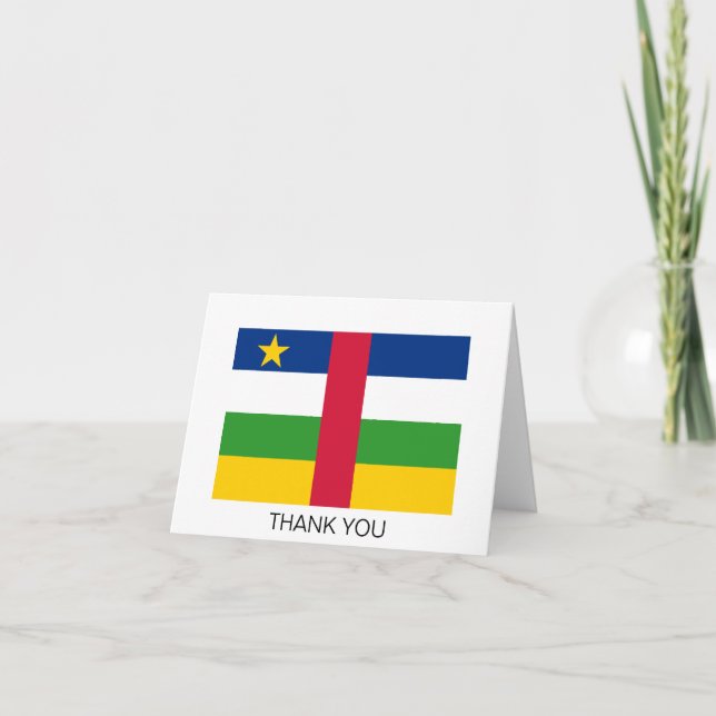 Centralafrikanska republikens flagga tack kort (Framsida)