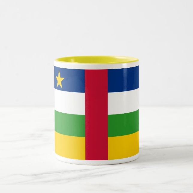 Centralafrikanska republikens flagga Två-Tonad mugg (Center)