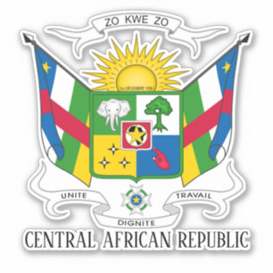 Centralafrikanska republikens nationella Jacka i A Klistermärken