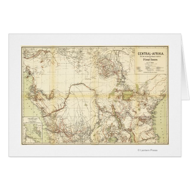 CentralafrikaPanoramisk kartaCentral Afrika Hälsningskort (Framsidan Horizontal)