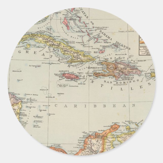Centralamerika 2 runt klistermärke (Framsida)