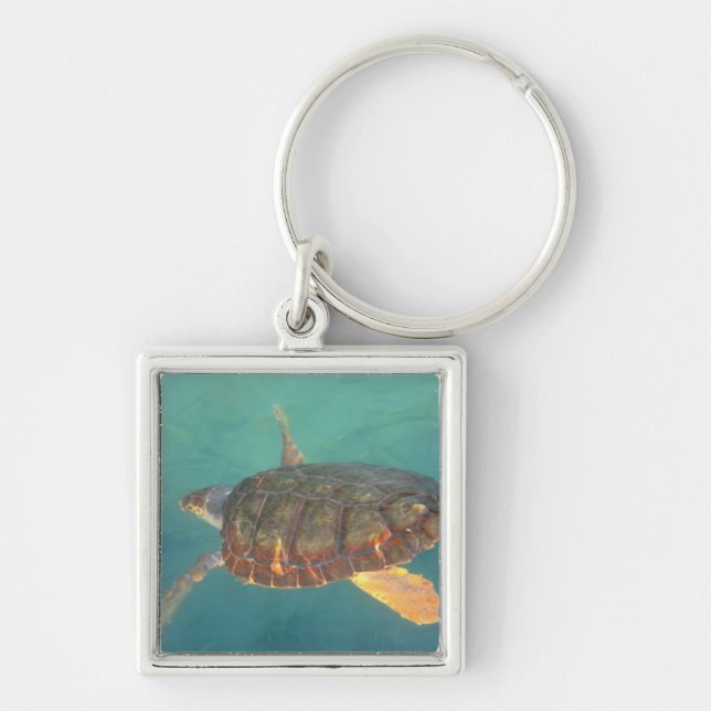 Centralamerika, Panama, Bocas Del Torro Fyrkantig Silverfärgad Nyckelring (Framsidan)