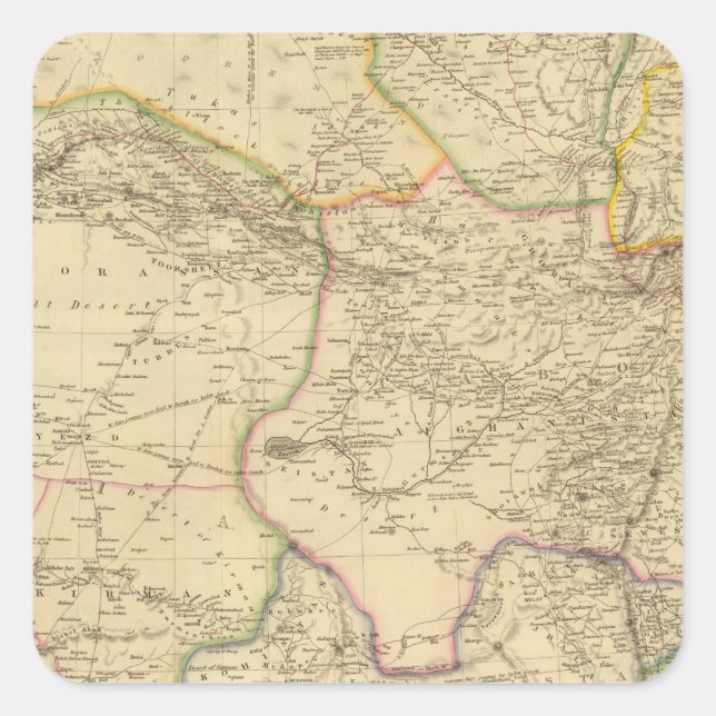 Centralasien Fyrkantigt Klistermärke (Framsida)