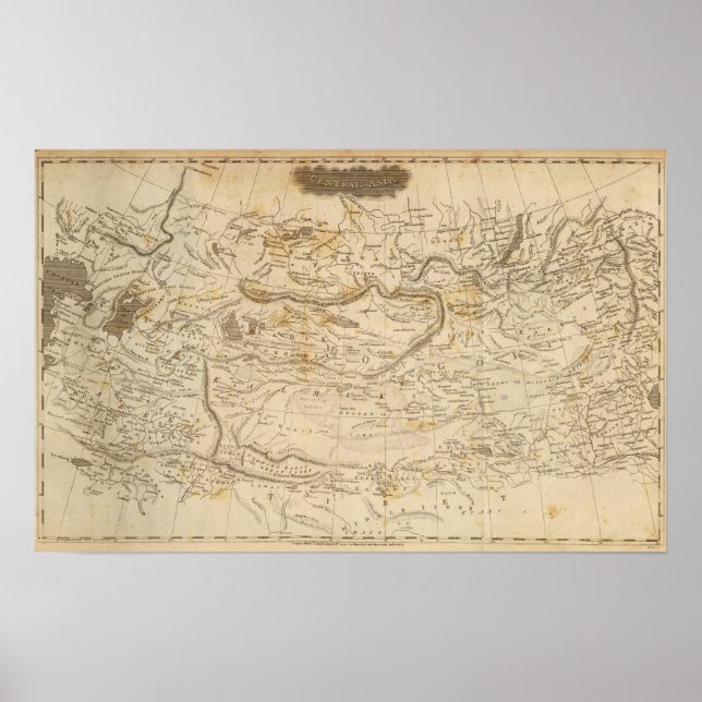 Centralasien Karta av Arrowsmith Poster (Framsidan)