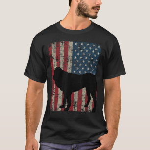 Centralasien Shepherd Hund Vintage American Flagga T Shirt