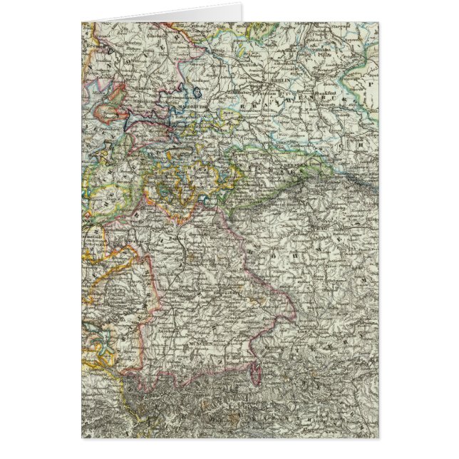 Centraleuropa, Tysklanda, Polen Hälsningskort (Framsidan)