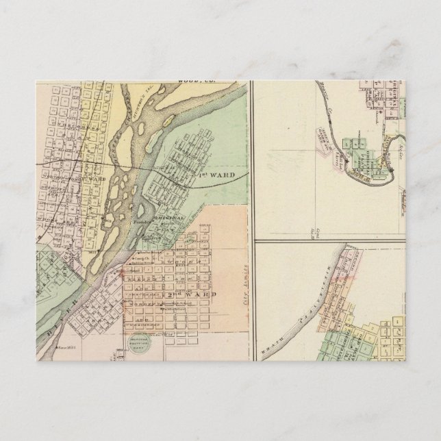 Centralia & Grand Rapids städer Vykort (Framsida)