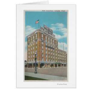Centralia, WA - View of Hotel Lewis-Clark Hälsningskort