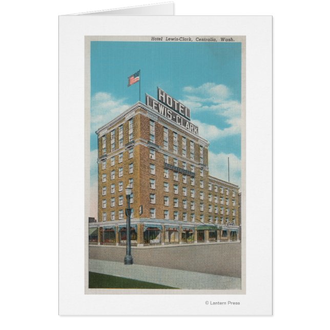 Centralia, WA - View of Hotel Lewis-Clark Hälsningskort (Framsidan)