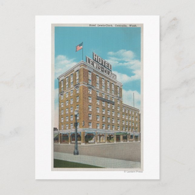 Centralia, WA - View of Hotel Lewis-Clark Vykort (Framsida)