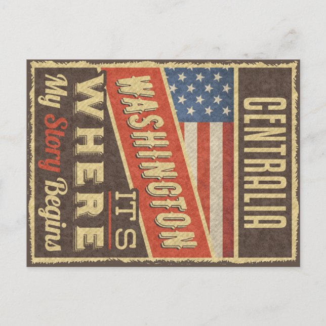 Centralia Washington Vykort (Framsida)