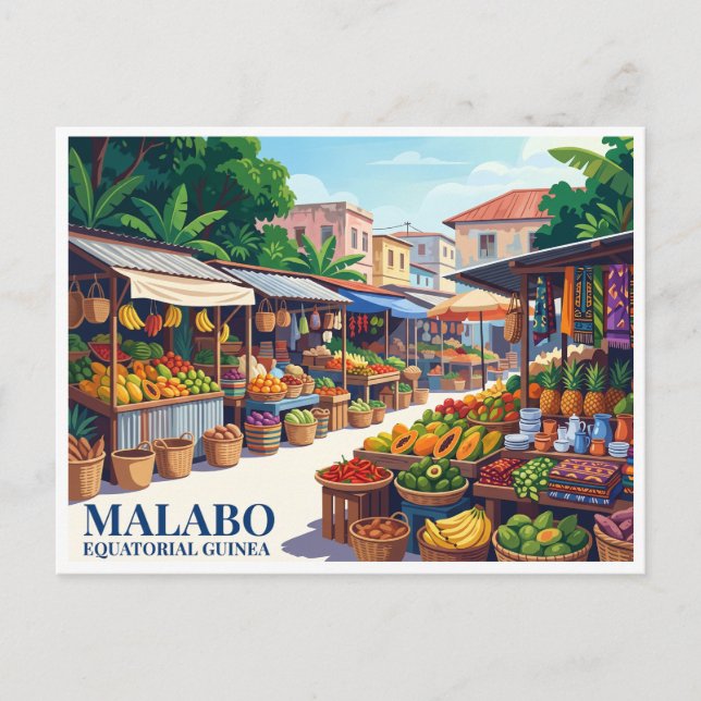Centralmarknad Malabo Ekvatorialguinea Vykort (Framsida)