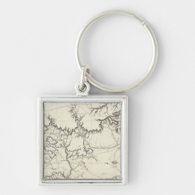 CentralNew mexico Fyrkantig Silverfärgad Nyckelring (Framsidan)