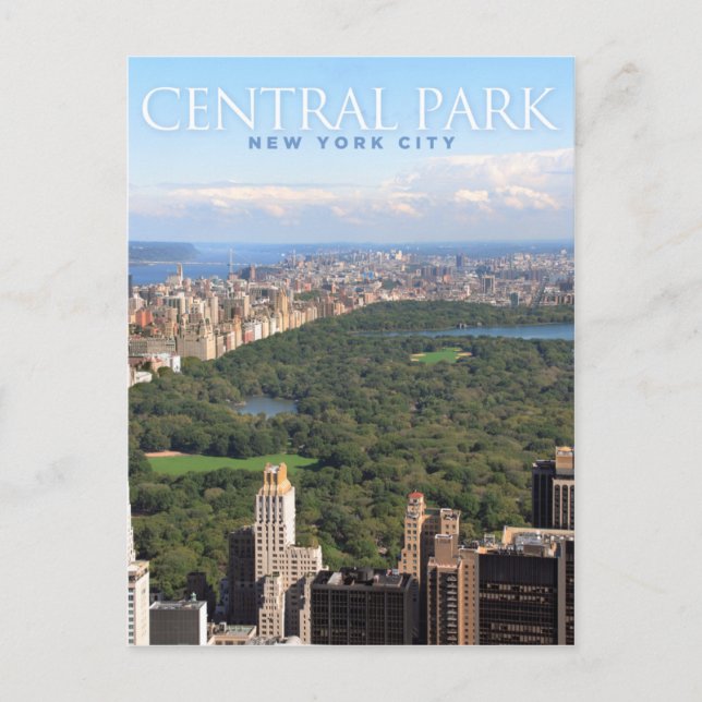 Centralpark i nytt arbete vykort (Framsida)