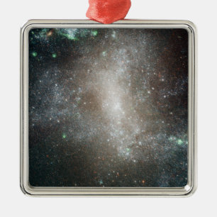 Centralregion av den gallerförsedda spiral galaxe julgransprydnad metall