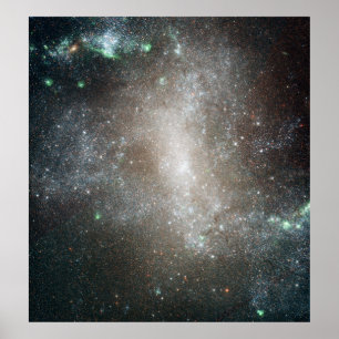 Centralregion av den gallerförsedda spiral galaxe poster