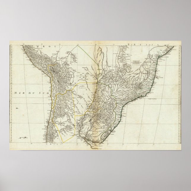 Centralsektionen vid amerikanska Karta Poster (Framsidan)